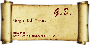 Goga Dénes névjegykártya